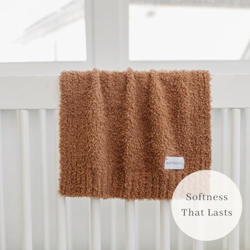 Image of Saranoni Bamboni Baby Blanket | Luxury Plush Super Soft Blanket | Breathable Comfort Infant Baby Blankets for Boys & Girls | Caramel, Mini - 15 inch x 20 inch