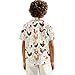 Dremagia Chicken Floral Shirt Short Sleeve Collared T-Shirts for Age 12 Months-12 Years Classic Fit Button Down Tee Tops Kids Boys V Neck Dress Costume Beach Holiday Casual Clothes