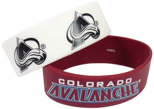 NHL Colorado Avalanche Silicone Rubber Bracelet, Set of 2