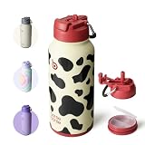 BOTTLE BOTTLE 水筒 850ml 保冷保温 二重構造 ステンレス 魔法瓶 ストロー付き 直飲み 2WAY蓋 底部収納 漏れ防止 持ち運び 食洗機対応 スポーツ アウトドア カウ