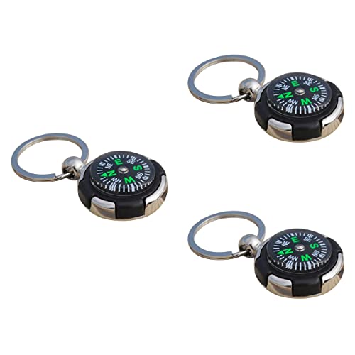3pcs Car Compass Car Key Holder Compass for Car Metal Keychain Car Keychains Creative Keychain Compass Pendant Keyfob Compass Pendant Keyring Personality Key Ring