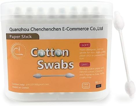2 Packs Safety Bamboo Cotton Swabs with Large Tips, Baby Cotton Buds 160pcs