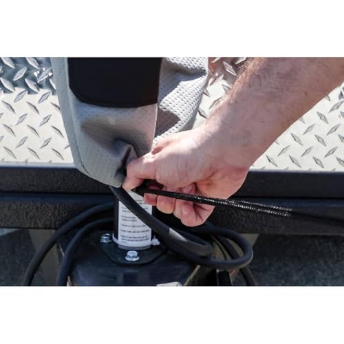 Image of Camco EAZ-Lift Electric Tongue Jack Head Cover - Features 3 Layers of Water-Resilient Breathable Material & Adjustable Drawstring Closure - Measures 18 inch (H) x 7.5 inch (W) x 8.5 inch (L) (48356)