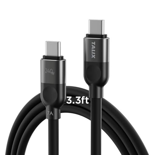TALIX 240W USB-C to USB-C Fast Charging Cable: 10' $9.49; 6.6' $7.60; 3.3' - image 1