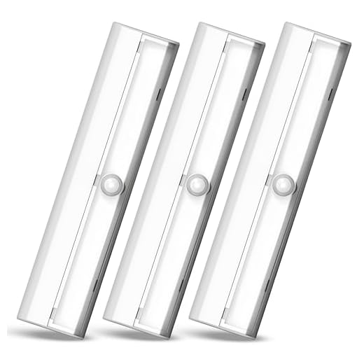 Brilliant Evolution Wireless LED Stair Lights 3 Pack | LED Motion Sensor Light | Closet Light| Battery Operated Light | Stick On Lights | Motion Activated Indoor Step Lights | Motion Night Light