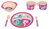 Vandor My Little Pony 5 Piece Bamboo Dinnerware Set, Multicolored