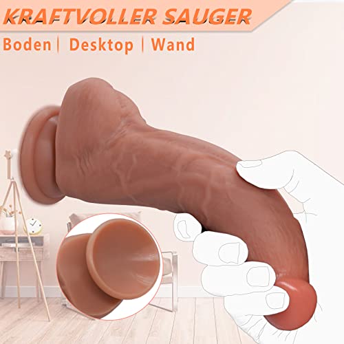 Realistischer Groß Dicker Dildo Sexspielzeig 7,8 ich für Frauen und Männer, Riesiger Weicher Silikon Anal Dildo mit Saugnapf Stimulate G-Punkt Penis für Partner, 20CM – Bild 4