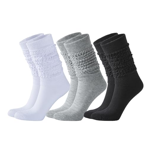 30 Pairs Women Slouch Socks Scrunch Stacked Boot Socks Bulk Pack for Women Girls Teens Size 9-112
