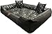 Dogs4Life Hundebett XL | Hundebett für sehr große Hunde | Orthopädisch | Hundekissen | Waschbar | Outdoor | Mit Rand | Wasserabweisend 130x 105 cm (XL, Aschgrau mit Silb. Pfoten)