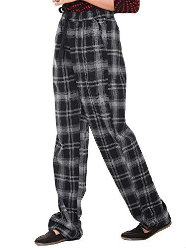 Image of Womens Multicolor Cotton Checkered Pyjama | Checks Pajama for women with Elastic & Drawstring Plus Size (S TO 8XL)