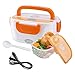 Produktbild IN Beheizte Lunch Box für Autos  Hitze Ihre Speisen Schnell und einfach Dank der Elektrischen für Autos. Tragbare Meal Heizung Lunchbox Reisen Food  Weiß mit Orange