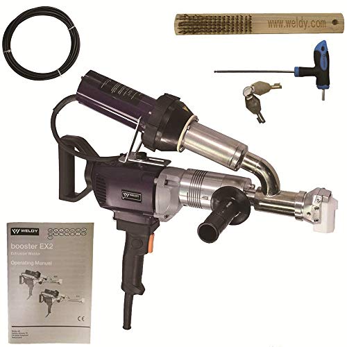 220V EX2 EX3 WELDY 3400W Handheld Plastic Extrusion Welding Machine kit Hot Air Plastic Welder Gun Vinyl Weld Extruder Welder Machine (EX2 extruder)