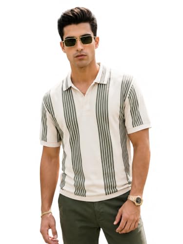 Image of Veirdo Printed Flatknit Polo T-Shirt for Men with Half Sleeves and Collared Neck, Suitable for Office Casuals, Travel, Comfortable Everyday wear, (S to 2XL)
