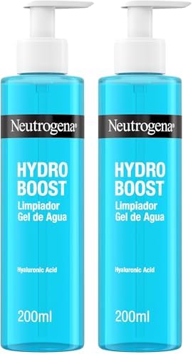 Neutrogena, Hydro Boost Facial Cleansing Water Gel, Hyaluronic Acid, Makeup Remover, for Impurities and Oils, Intense Hydration, Sensitive Skin, 200 ml (Pack of 2)