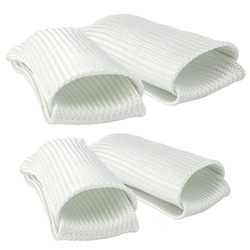 Baeruuss TIG Finger Heat Shield 2-Piece Fiberglass Welding Finger Protector Heat Resistant Sleeve for TIG Gloves White