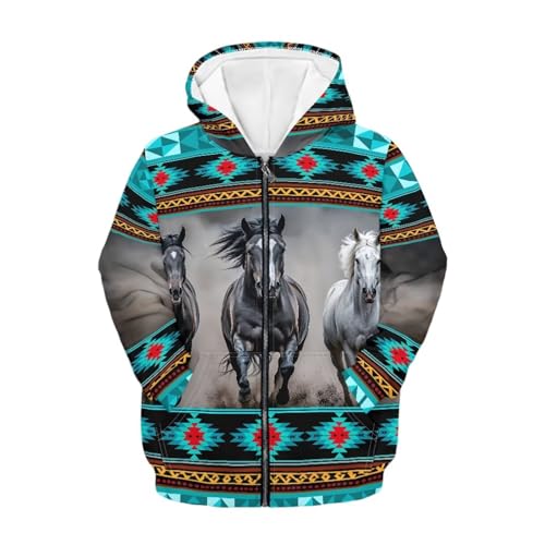 Cozeyat Kids Long Sleeves Hooded Hoodies Zip Up,Loose Sweatshirts Softy Hoodie Jacket Coat,Size S-XL