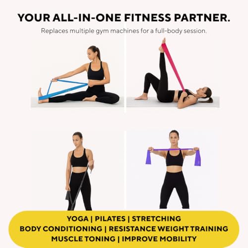 Image of PulseITThera Resistance Bands for Workout. Pilates, Yoga & Home Exercise Bands. Latex Thera Bands for Gym, Strength Training, Stretching & Toning. Fitness Bands for Men & Women (Blue)
