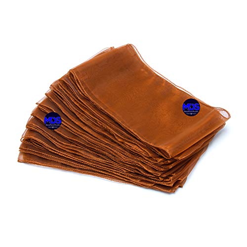 Mds Pack Of 50 Organza Chair Sash Bow Sashes For Wedding And Events Supplies Party Decoration Chair Cover Sash -Bronze #TOP4