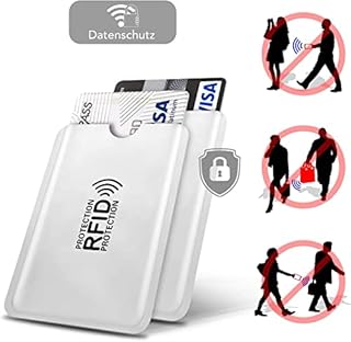 Lonnalee 10 Pezzi RFID Blocking Sleeve, Custodie Anti-RFID, Protezione Carte di Credito Contactless（Splendente）