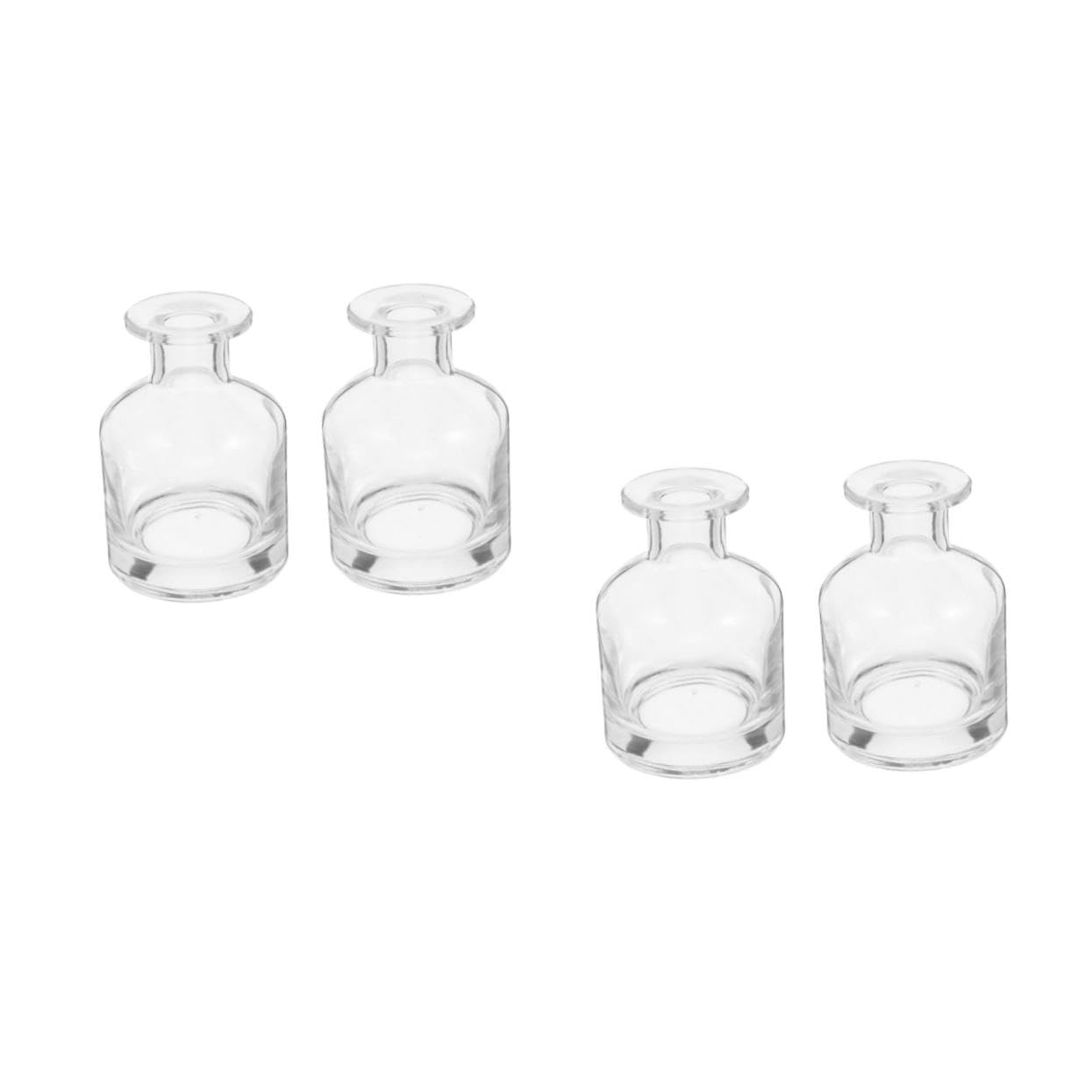 4 Stck. Glas Diffusor Flaschen Leere Nachfüllbare Aromatherapie Raumduft Behälter aus Robustem Glas mit Gleichmäßiger Duftverteilung und Einfacher Reinigung für Zuhause und Büro