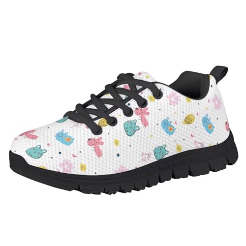 Xoenoiee Outdoor Sport Shoes for Girls Boys Lace up Running Shoes Sneaker Kids Lightweight Trainers2