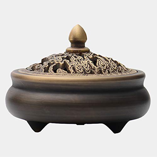 Amazon｜純銅香コイル香炉、吉祥雲模様と彫刻、三本足の銅工芸