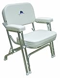 Wise Marlin Logo Folding Deck Chair with Aluminum Frame, White