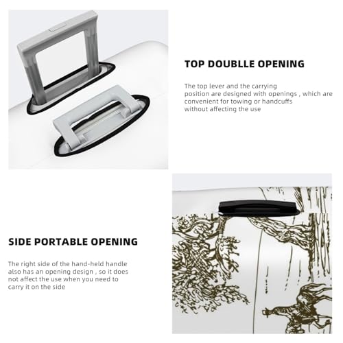 Cowboys Riding A Horse Near A Tree For Travel Luggage Cover Suitcase Protector Fits 18-32 Inch Travel Luggage Protector Elastic Luggage Anti-Scratch Suitcase Cover3