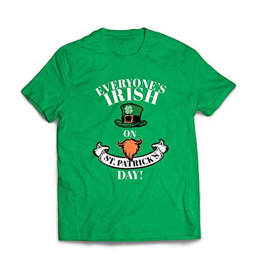 lepni.me T-Shirt pour Hommes Tout Le Monde est Irlandais Le Jour de la Saint-Patrick, Style Leprechaun (L Vert Multicolore)