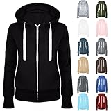 CSWH 2023 Herbst Hoodie für Damen Einfarbig Full Zip Sweatjacke Freizeit Sweatshirt Pullover mit Kapuze Lockere Fit Kapuzenpullover mit Große Taschen Frühling Y2K Fashion Outdoor Oberteile Tops