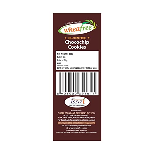 Image of Wheafree Gluten Free Sorghum Sooji (Pack of 2 x 400g Each) & Wheafree Gluten Free Chocochip Cookies 400g