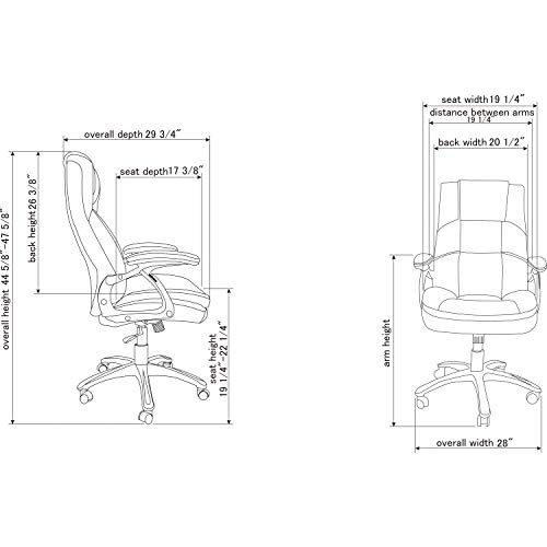 Lorell Black Base High-Back Leather Chair, 44.5" X 27" X 32" #TOP4