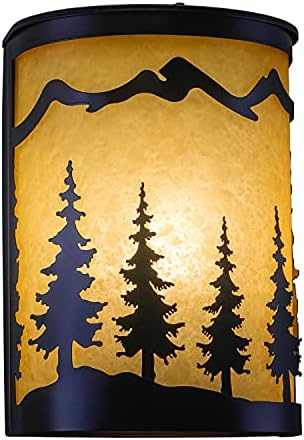 VAXCEL Yosemite 1 Light Bronze Rustic Tree Flush Indoor Outdoor Wall Sconce