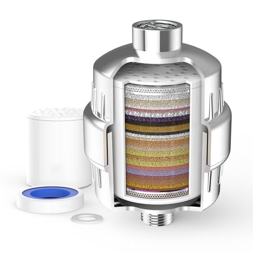 FEELSO 36 Stage Shower Filter for Hard Water Multi-Stage Shower Water Filter with Vitamin C to Soften Water Reduces Chlorine Fluoride Heavy Metals