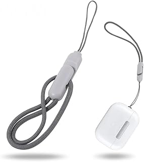 حبل قصير مضاد للسقوط والضياع متوافق مع سماعات ايربودز برو 2 - قابل للتعديل مع مشبك (رمادي)