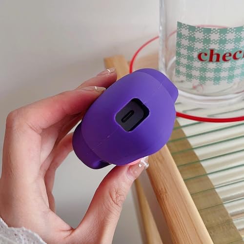 Image of PHONE PALACE 4 in 1 Silicone Charger Case Cover for iPhone 18W /20W Adapter | Cute Purple Unbeat Cartoon Design | 360 Protection with Wire Saver & Cable Protector (Purple Unbeat)