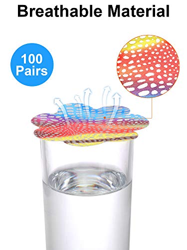 100 Pairs Glitters Nipple Pasties Covers Bulk Disposable Self Adhesive Breast Covers Multicolored Pasties Stickers Multi Designed Breast Stickers for Women Girls Rave Party4