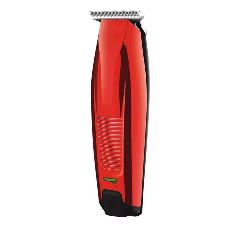 Cortadora de pelo profesional inalámbrica de 0 mm, recortadora de barba, recortadora de pelo de precisión de color rojo, máquina de corte de pelo con 3 peines guía