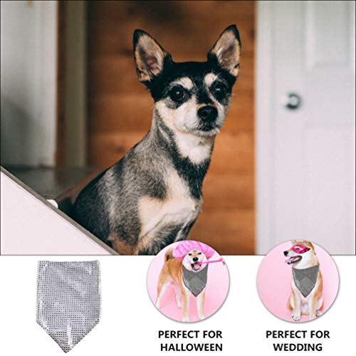 Balacoo 2Pcs Glitter Triângulo Bandana Do Cão Pet Triângulo Brilhante Lantejoula Bibs Lenço Lenço Ga