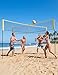 PeakPursuit 4 Square Volleyball Game Set, 14 FT 4-Way Adjustable Height Volleyball Net for Backyard, Portable Four Square Ball Game with PE Net, Iron Frame and Carry Bag for Outdoor Family Play