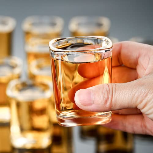 Encheng Shot Glasses Set with Heavy Base,2.2 oz Mini Square Whiskey Shot Glasses bulk, 40 pack Clear Espresso Shot Glass for Whiskey and Liqueurs,Ideal for Christmas,Halloween and Thanksgiving - Thumbnail 4