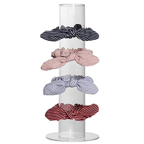 Rocinha Acrylic Scrunchy Holder Stand Clear Jewelry Organizer, Jewelry Bracelet Display Stand, Scrunchy Hair Band Holder, T-Bar Display Holder Jewelry Tower for Girl Gifts.