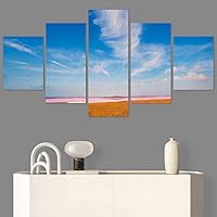 SIGNWIN 5 Panel Canvas Wall Art Modern Art Contemporary Landscape Multicolor Photography Relax/Calm Sky for Home Decorations Ready to Hang - 60