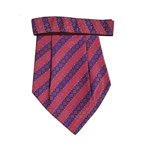 Image of formal cravat set for men with pocket square Men's Cravat Necktie, Self Design Microfiber Dark Multi color Free Size