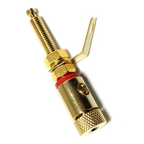 Juego de 2 conectores banana chapados en oro 52mm RLECS miniatura 3