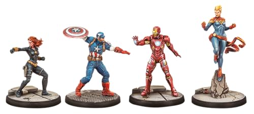 Marvel: Crisis Protocol Avengers AFFILIATION PACK - Juego de mesa de superhéroes para 2 jugadores, 90 minutos de juego, 14+ años miniatura 6