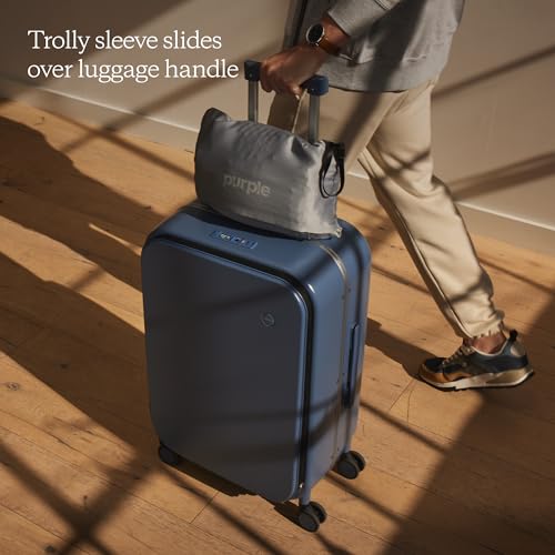 Image of Purple Harmony Anywhere Travel Case, Satin Travel Pillow Case | Compression Carrier for the Harmony Anywhere Travel Pillow, Trolley Sleeve and Clip Loop, Machine Washable