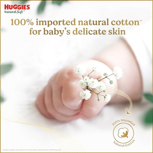 Image of Huggies Natural Soft Premium Baby Diaper Pants, Our No.1 Soft Pants, Medium (M) Size (7-12 Kgs), Monthly Pack of 240 diapers | Cloud Softness All over with India's 1st Cloud Touch Belt