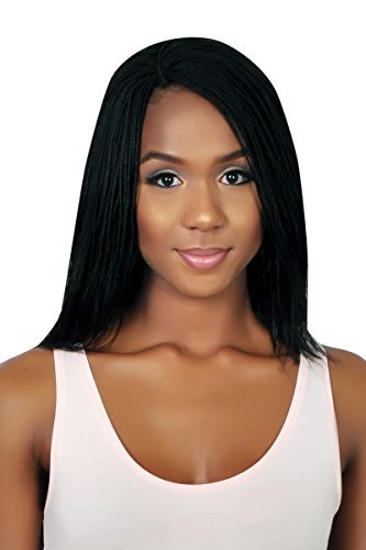 WOW BRAIDS Braided Wigs, Micro Million Braid Wig - Color 1-12 Inches. Synthetic Hand Braided Wigs for Black Women.