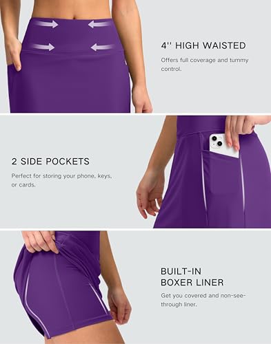 Image of G Gradual Women's 16 inch Swim Skirt with Pockets High Waisted Tummy Control Modest Swimsuit Bathing Suit Bottoms for Women